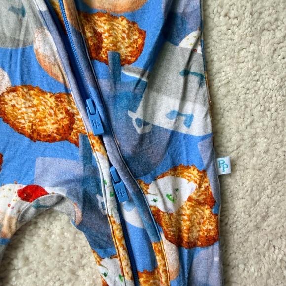 Posh Peanut Hanukkah Print Kids Footie Zipped One Piece - Picture 7 of 12